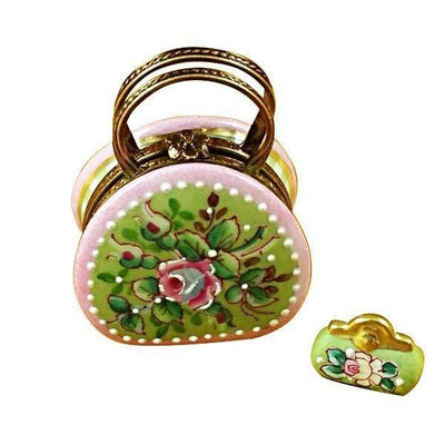 Round Purse with Coin Wallet Victoria Porcelain Limoges purse limoges boxes French Trinket Box