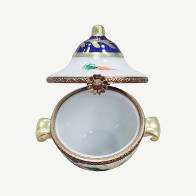 Round Soup Toureen Vegetables Limoges Box Porcelain Figurine-furniture home LIMOGES BOXES-CH2P233