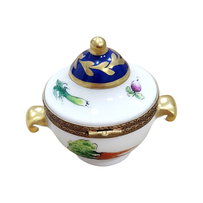 Round Soup Toureen Vegetables Limoges Box Porcelain Figurine-furniture home LIMOGES BOXES-CH2P233