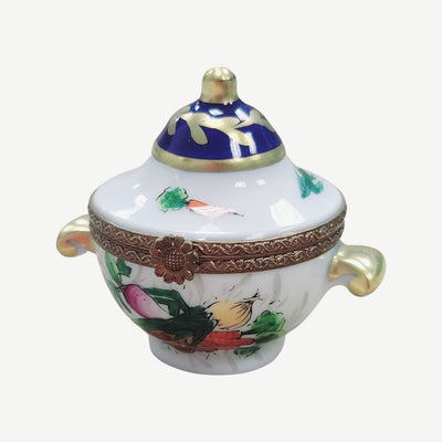 Round Soup Toureen Vegetables Limoges Box Porcelain Figurine-furniture home LIMOGES BOXES-CH2P233