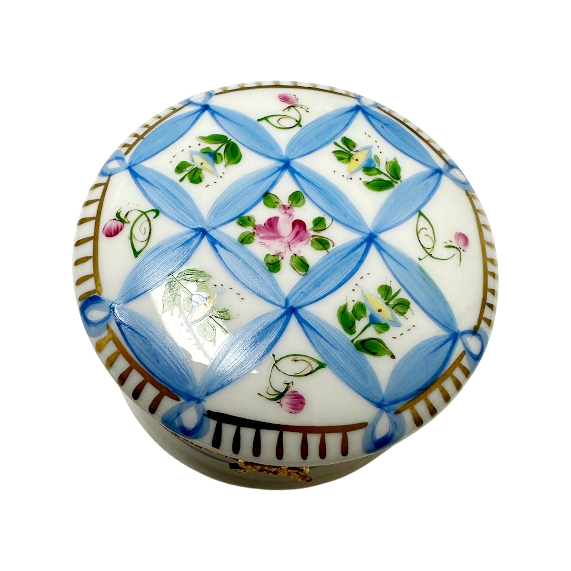 Elegant Blue Floral Limoges Box Porcelain Limoges LIMOGES BOXES traditional French Trinket Box