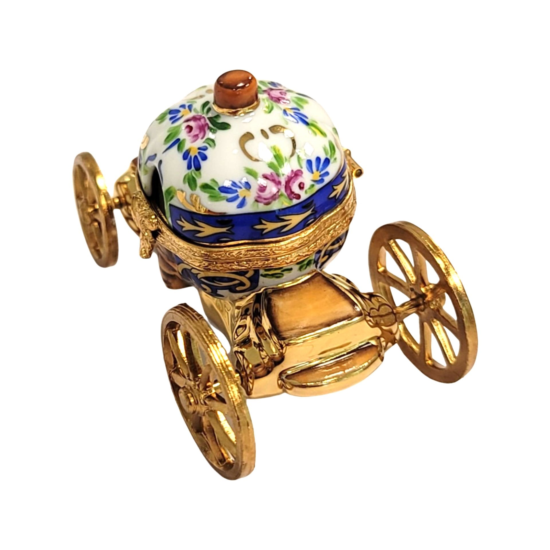 Royal Coach with Regal Couple Porcelain Limoges LIMOGES BOXES baby kids book French Trinket Box