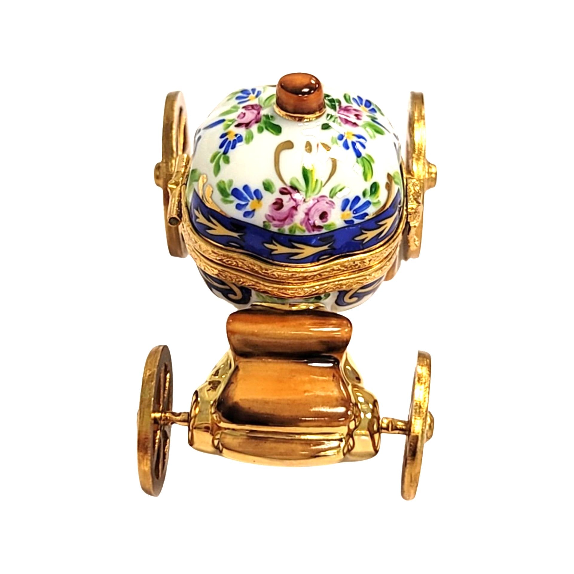 Royal Coach with Regal Couple Porcelain Limoges LIMOGES BOXES baby kids book French Trinket Box