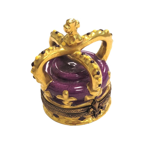Royal Crown Limoges Box Porcelain Figurine-hats travel Limoges Boxes Travel-CH9J164