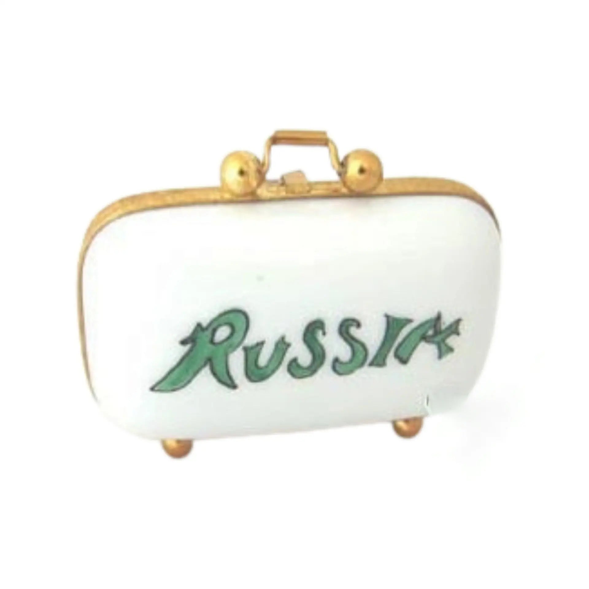 Russia Travel Suitcase Porcelain Limoges Travel French Trinket Box