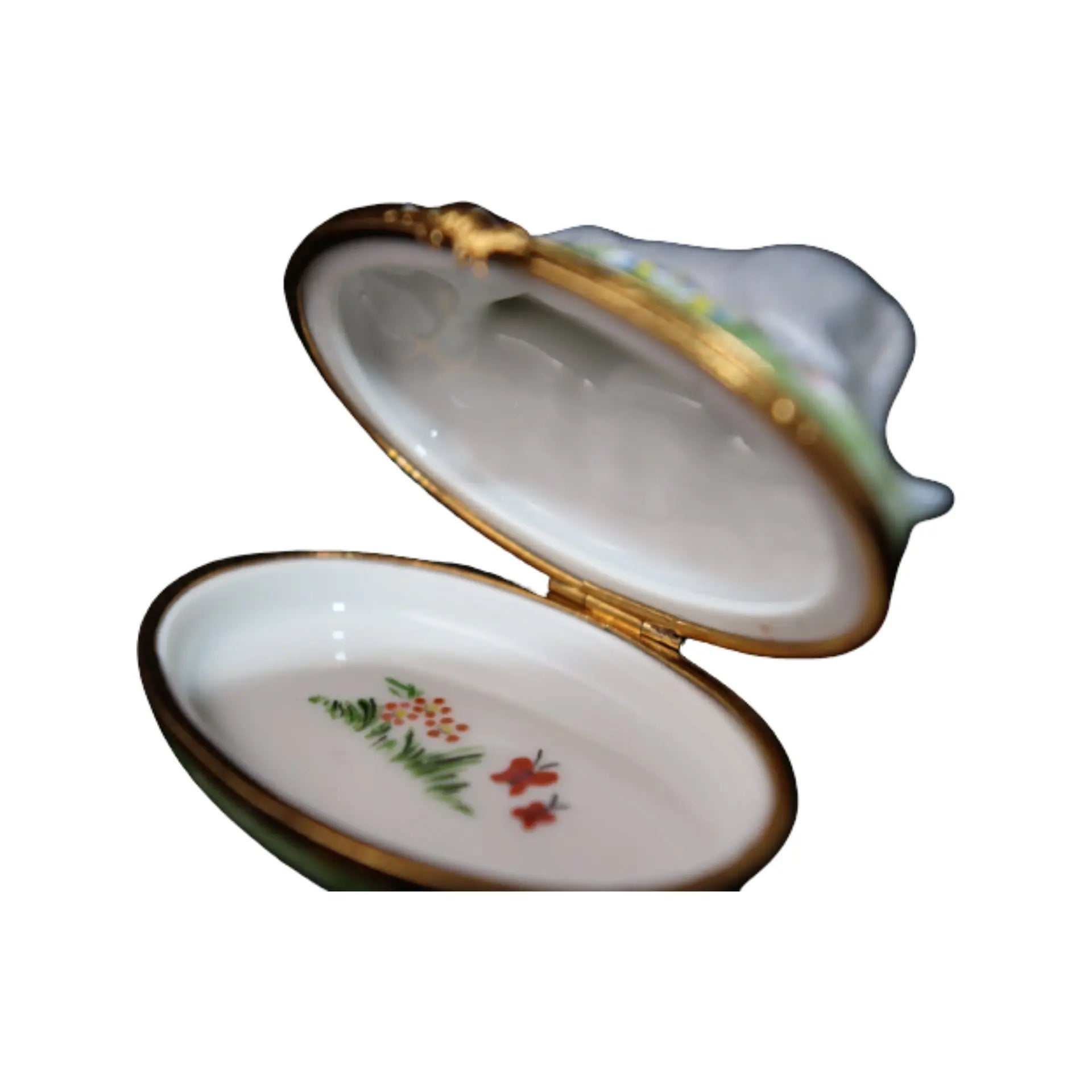 Russian Blue Porcelain Limoges cat cats French Trinket Box