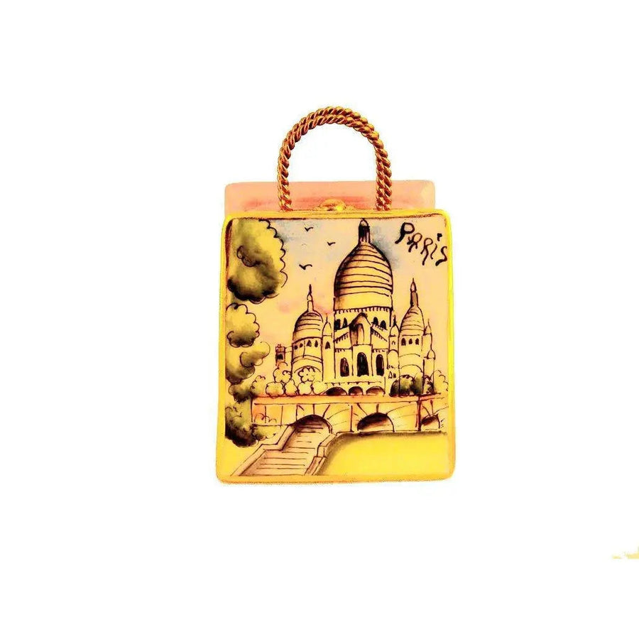 Sacre Coeur Church Modern Bag Porcelain Limoges Purse Religion French Trinket Box