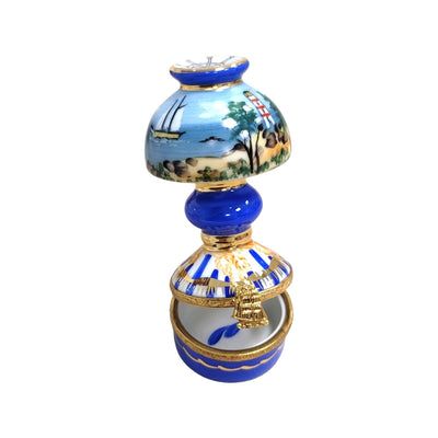 Sailboats Lighthouse Table Lamp Porcelain Limoges furniture French Trinket Box
