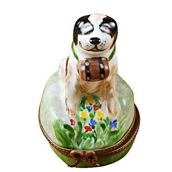 Saint Bernard limoges box Porcelain Limoges French Trinket Box