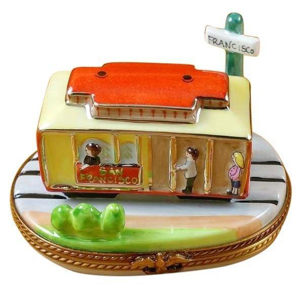 San Francisco Cable Car limoges box Porcelain Limoges vehicle French Trinket Box
