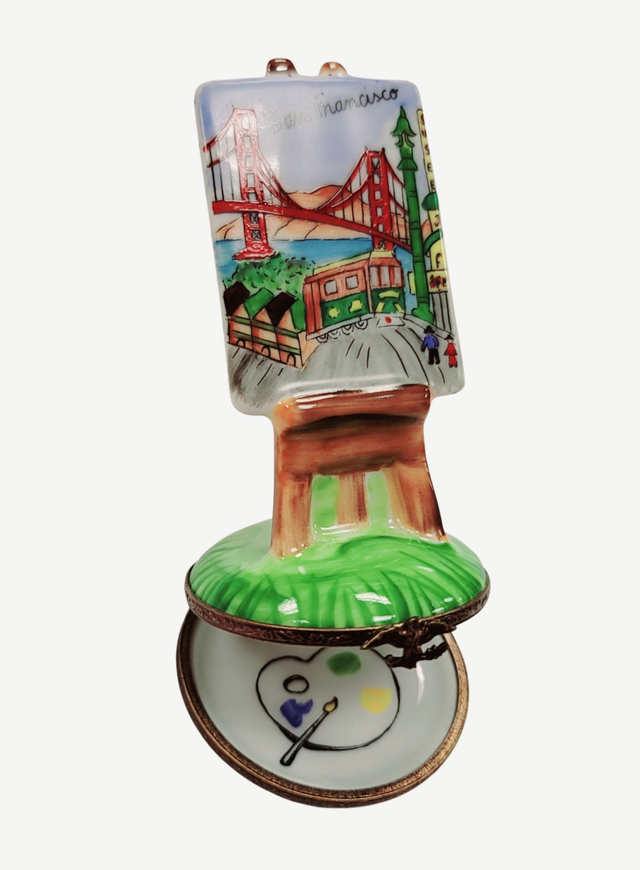 San Francisco Easel Limoges Box Porcelain Limoges Fine Art French Trinket Box