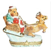 Santa Bear Sleigh Adventure Porcelain Limoges xmas theme teddy French Trinket Box