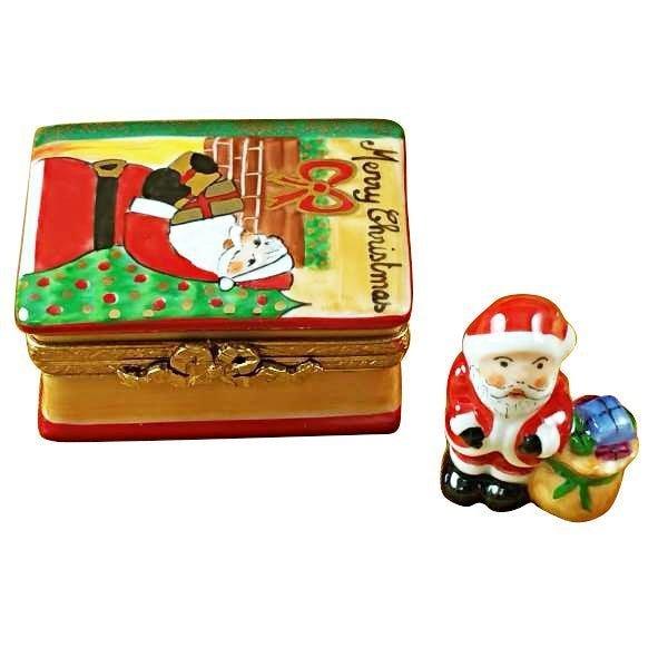 Santa Book with Removable Santa Porcelain Limoges Santa book French Trinket Box