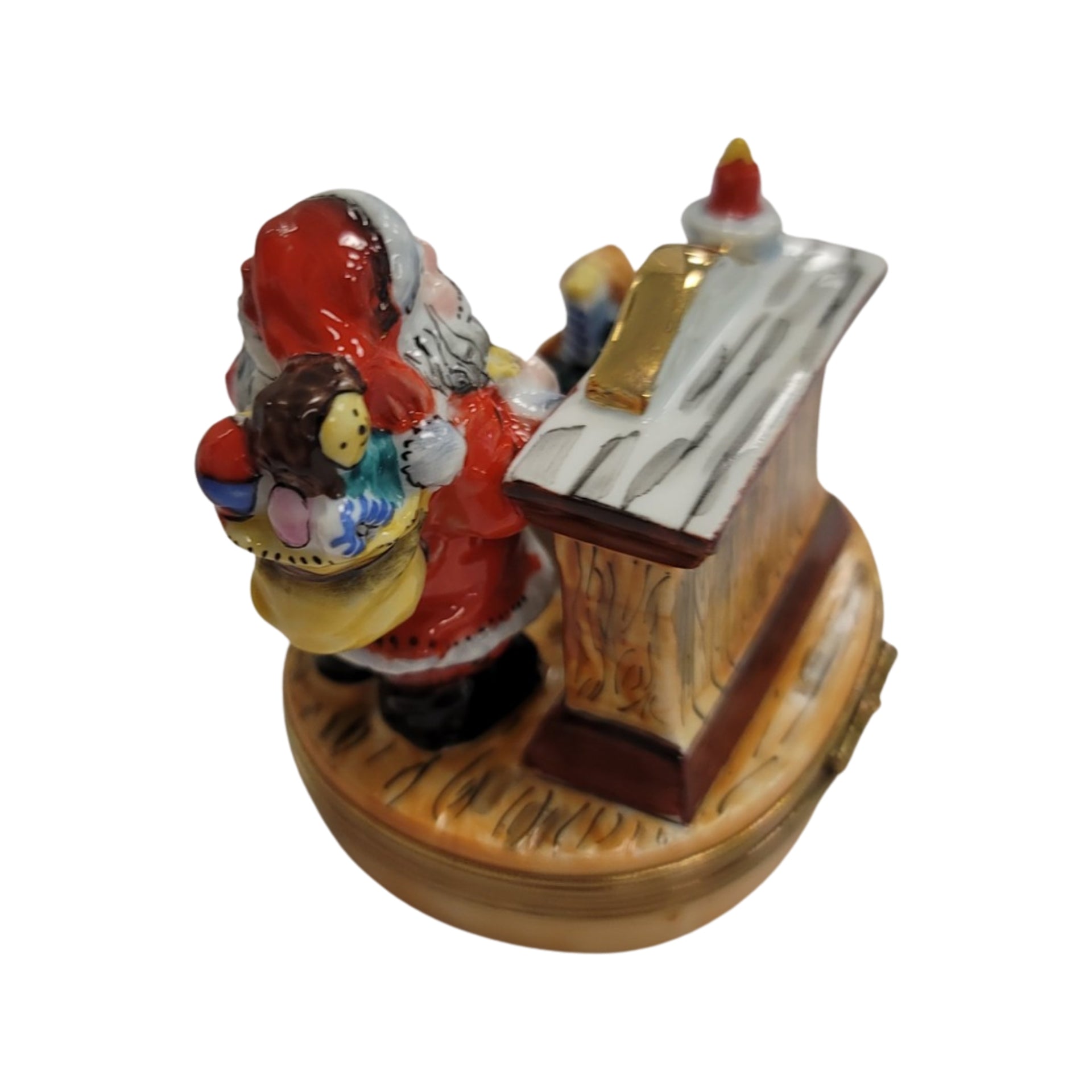 Santa Claus Holiday Charm Porcelain Limoges Santa French Trinket Box