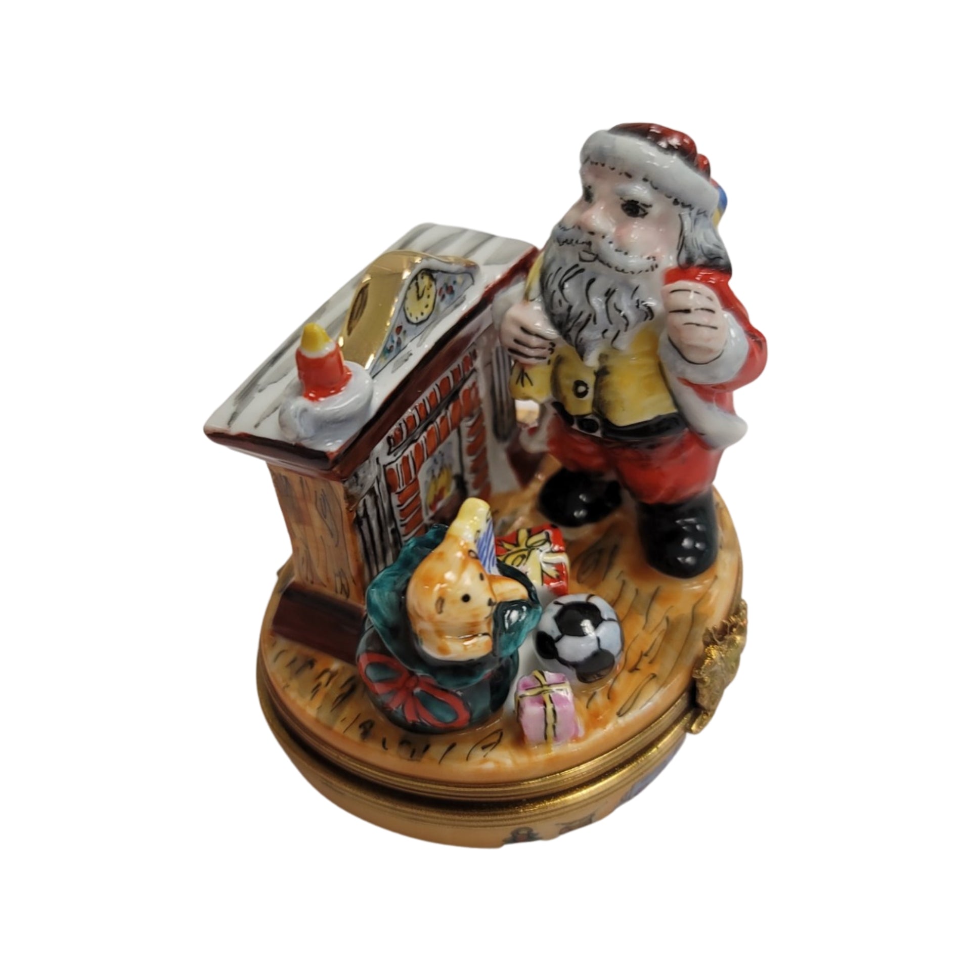 Santa Claus Holiday Charm Porcelain Limoges Santa French Trinket Box