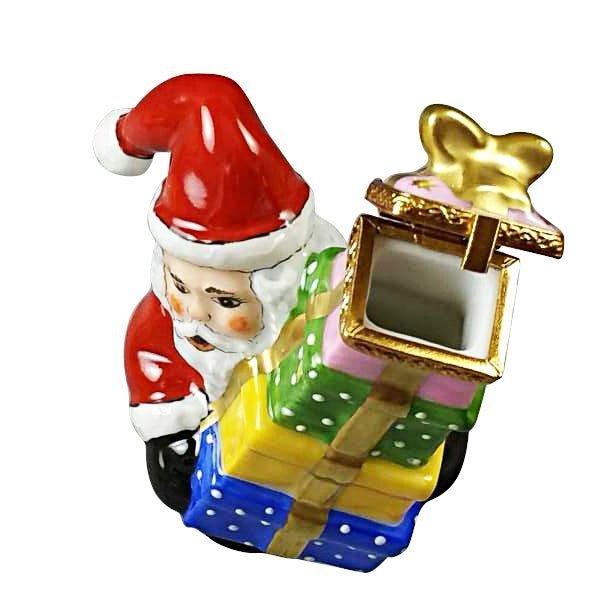 Santa Giving Gifts Porcelain Limoges Santa Claus French Trinket Box