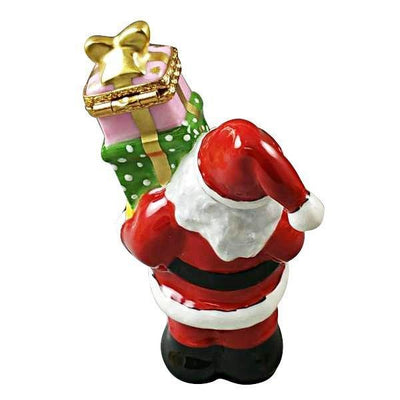 Santa Giving Gifts Porcelain Limoges Santa Claus French Trinket Box