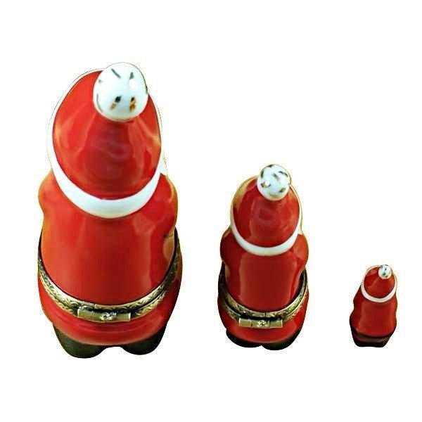 Santa Nesting with Ball on Top Porcelain Limoges Santa French Trinket Box