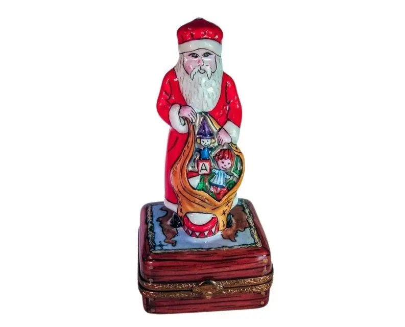 Santa Old Fashion Porcelain Limoges santa christmas French Trinket Box