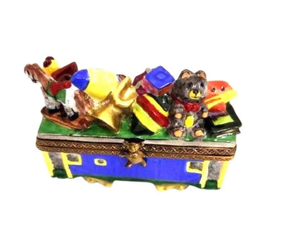 Santa Train Limoges Box Delight Porcelain Limoges Santa French Trinket Box