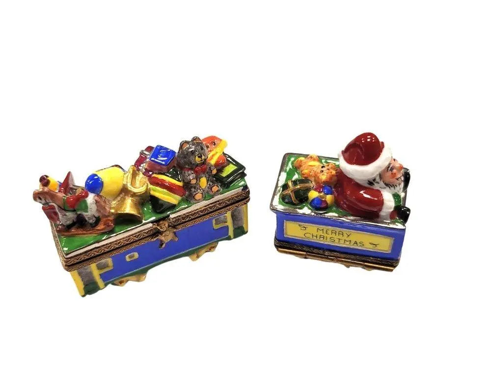Santa Train Limoges Box Delight Porcelain Limoges Santa French Trinket Box