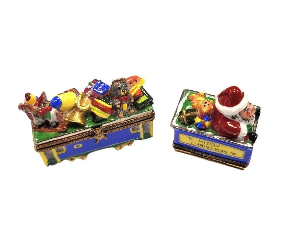 Santa Train Limoges Box Delight Porcelain Limoges Santa French Trinket Box