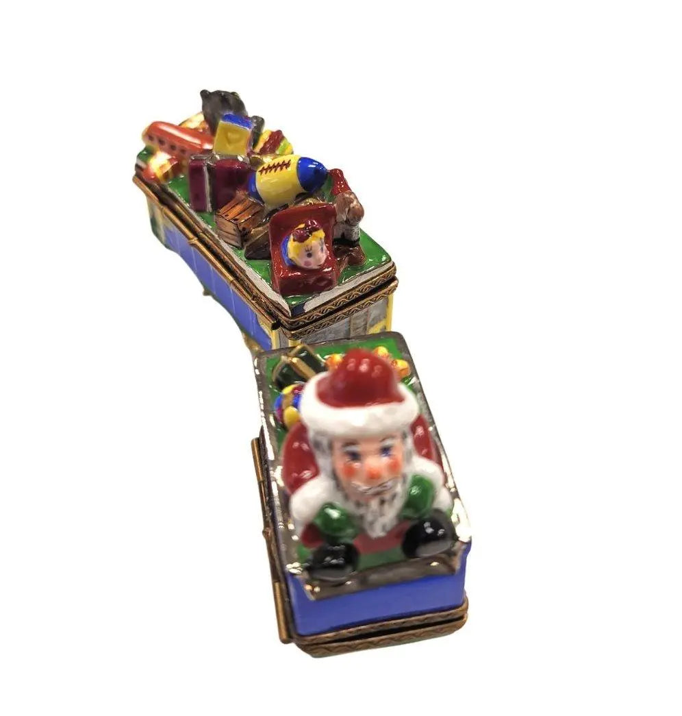 Santa Train Limoges Box Delight Porcelain Limoges Santa French Trinket Box