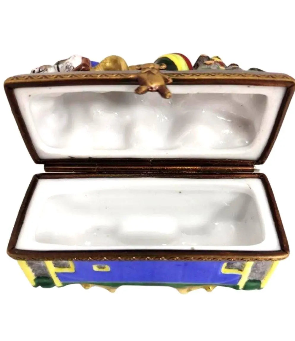 Santa Train Limoges Box Delight Porcelain Limoges Santa French Trinket Box