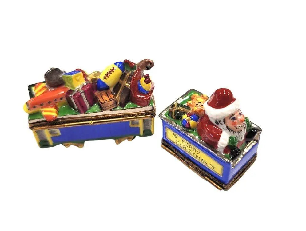 Santa Train Limoges Box Delight Porcelain Limoges Santa French Trinket Box