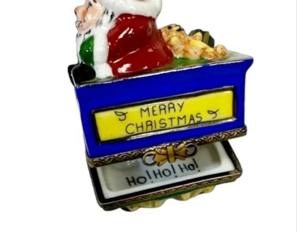 Santa Train Limoges Box Delight Porcelain Limoges Santa French Trinket Box