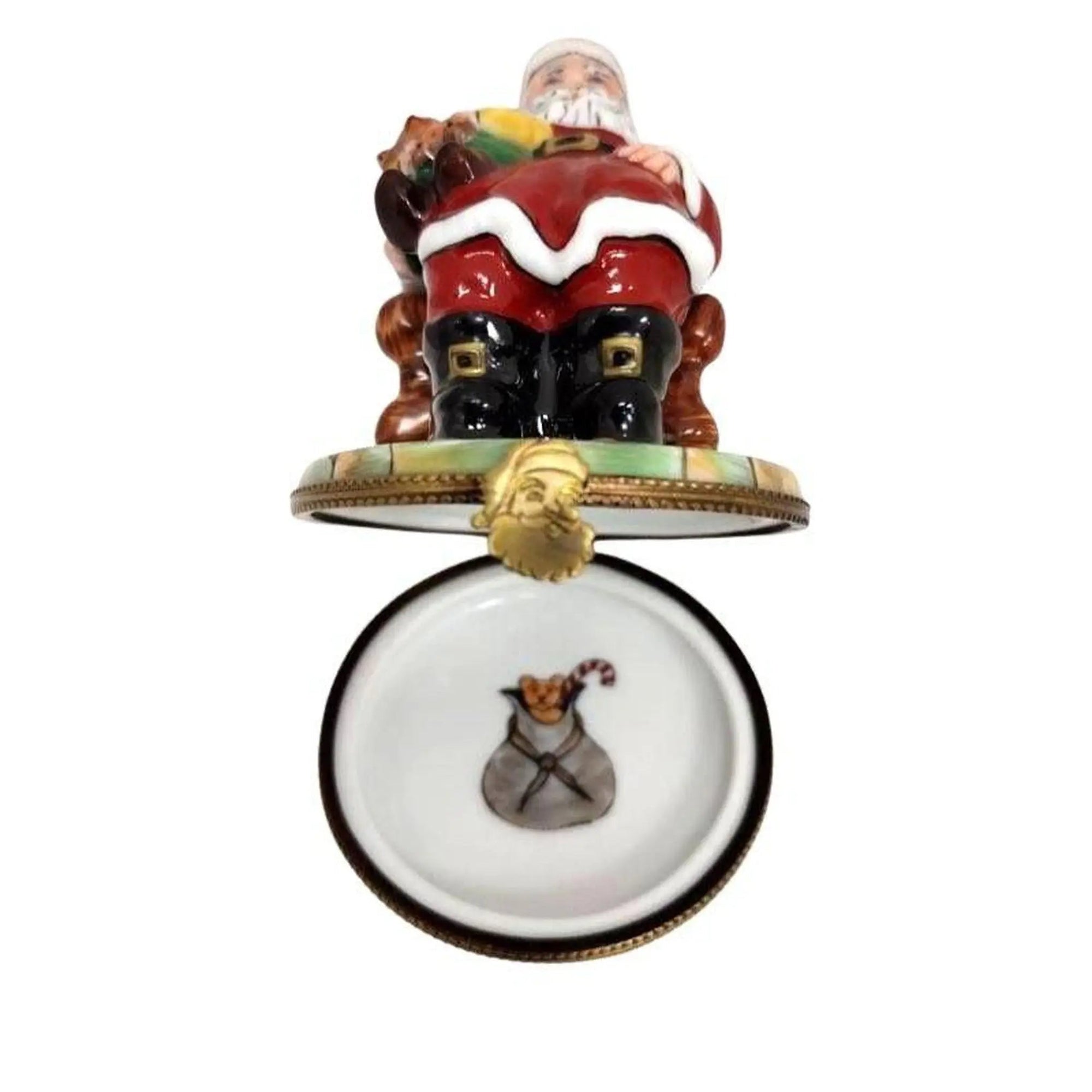 Santa and Child Holiday Delight Porcelain Limoges santa figurine LIMOGES BOXES French Trinket Box