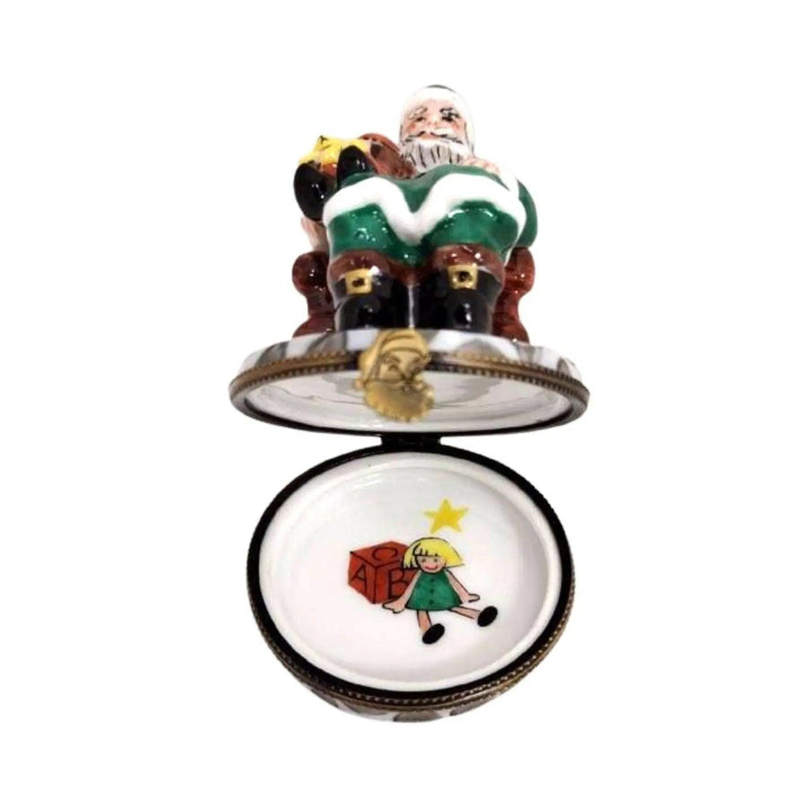 Santa and Child Limoges Box Porcelain Limoges Santa LIMOGES BOXES French Trinket Box