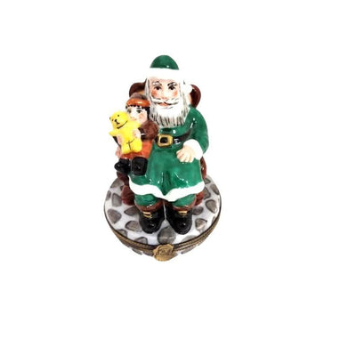 Santa and Child Limoges Box Porcelain Limoges Santa LIMOGES BOXES French Trinket Box