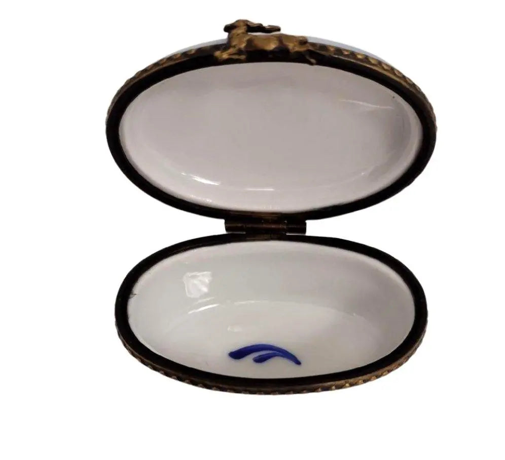 Santa and Snowman Delight Porcelain Limoges santa christmas French Trinket Box