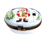 Santa and Snowman Delight Porcelain Limoges santa christmas French Trinket Box