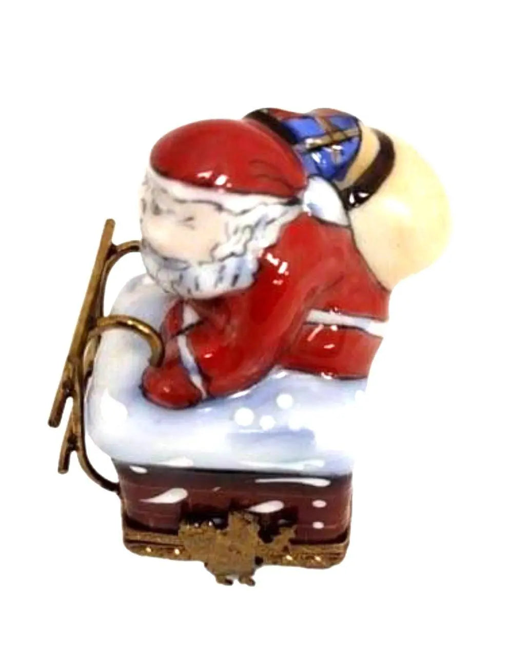 Santa on Chimney Limoges Box Porcelain Limoges santa christmas French Trinket Box