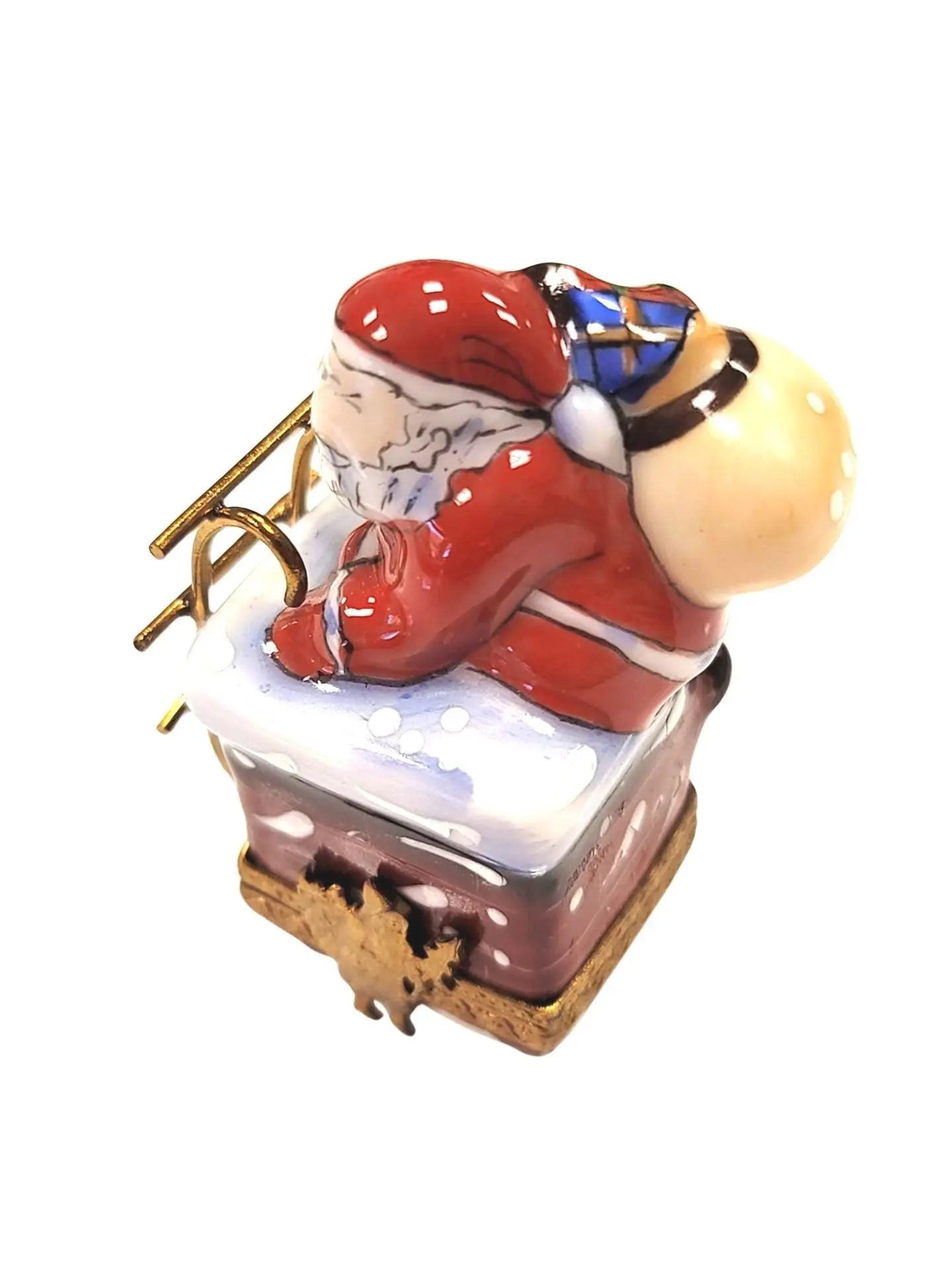 Santa on Chimney Limoges Box Porcelain Limoges santa christmas French Trinket Box