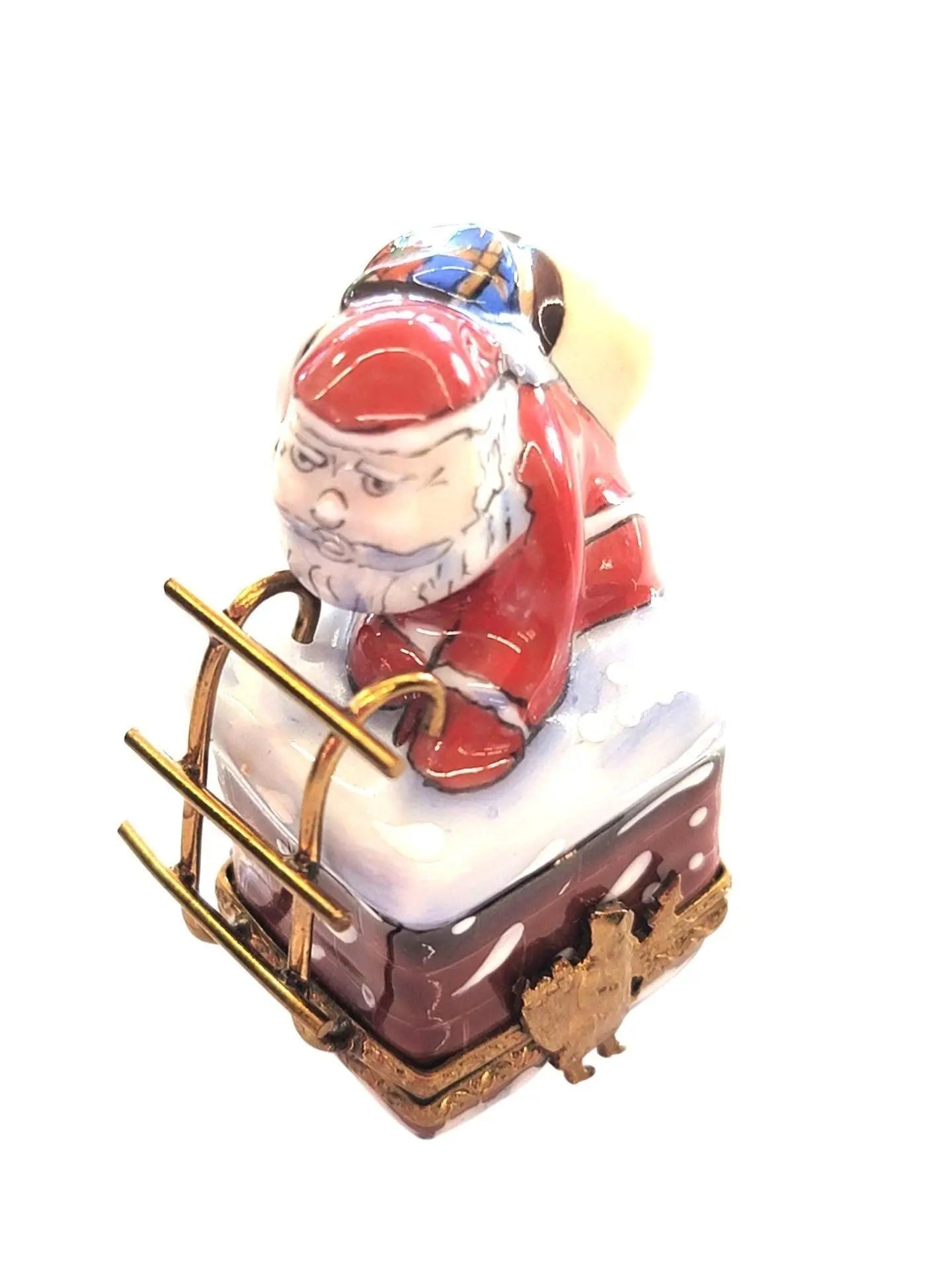 Santa on Chimney Limoges Box Porcelain Limoges santa christmas French Trinket Box