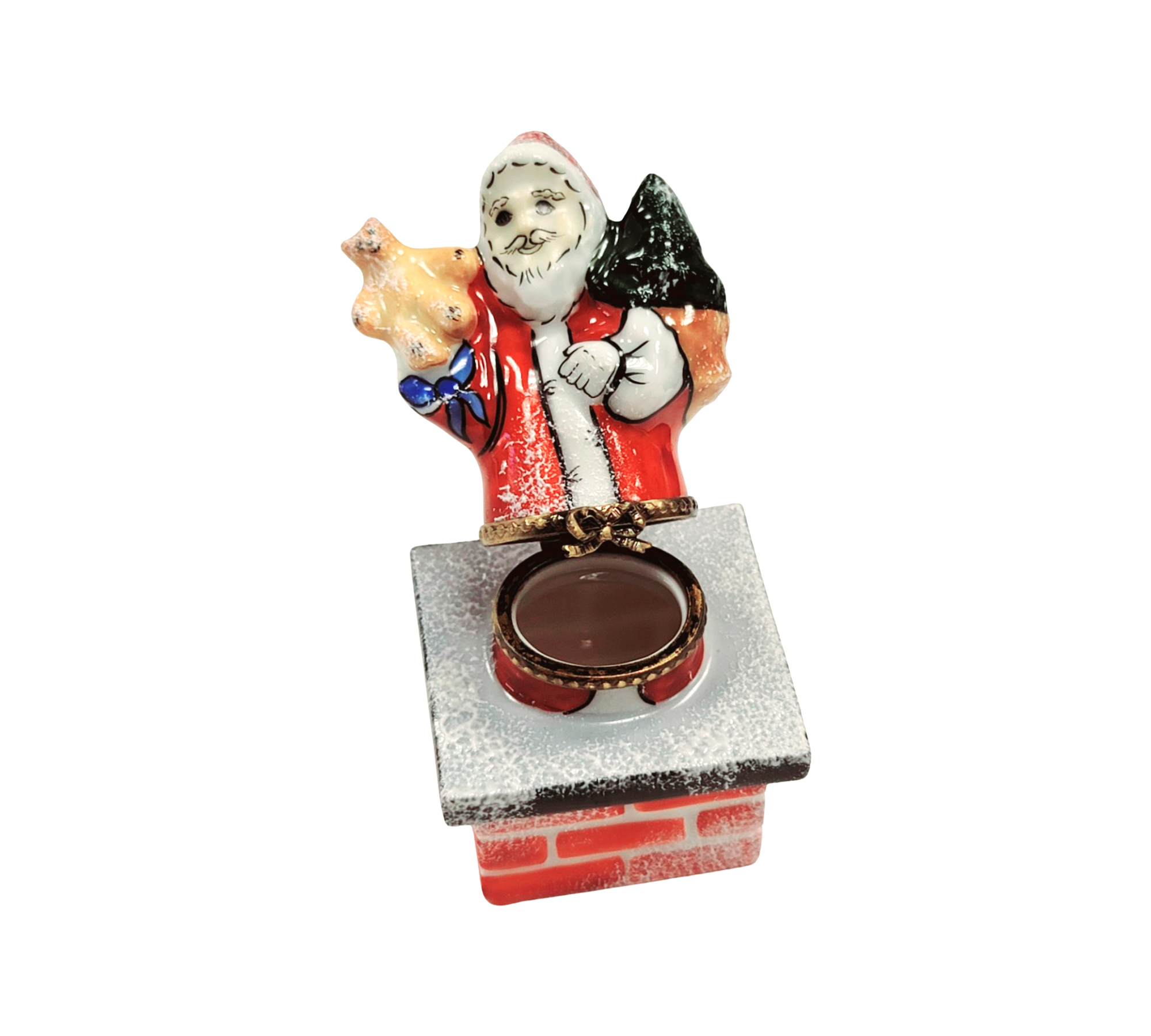Santa Claus Limoges Box Figurine Porcelain Limoges Santa French Trinket Box