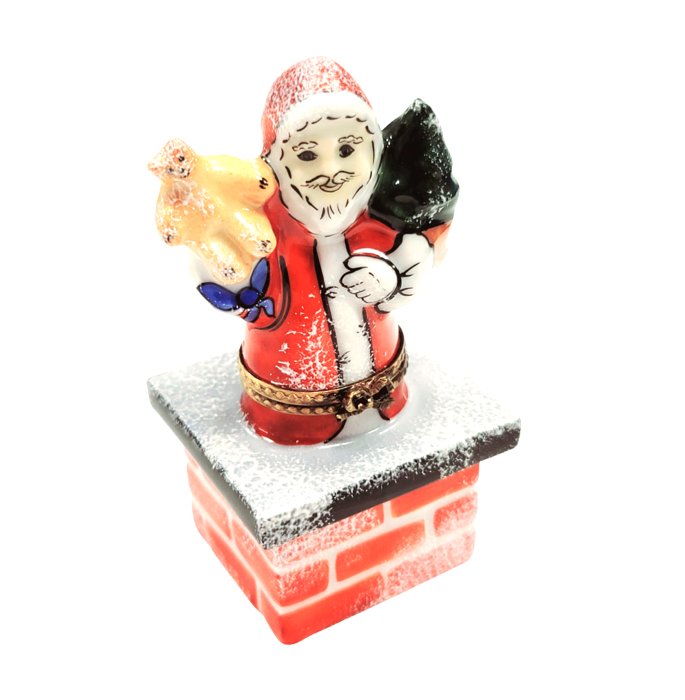 Santa Claus Limoges Box Figurine Porcelain Limoges Santa French Trinket Box