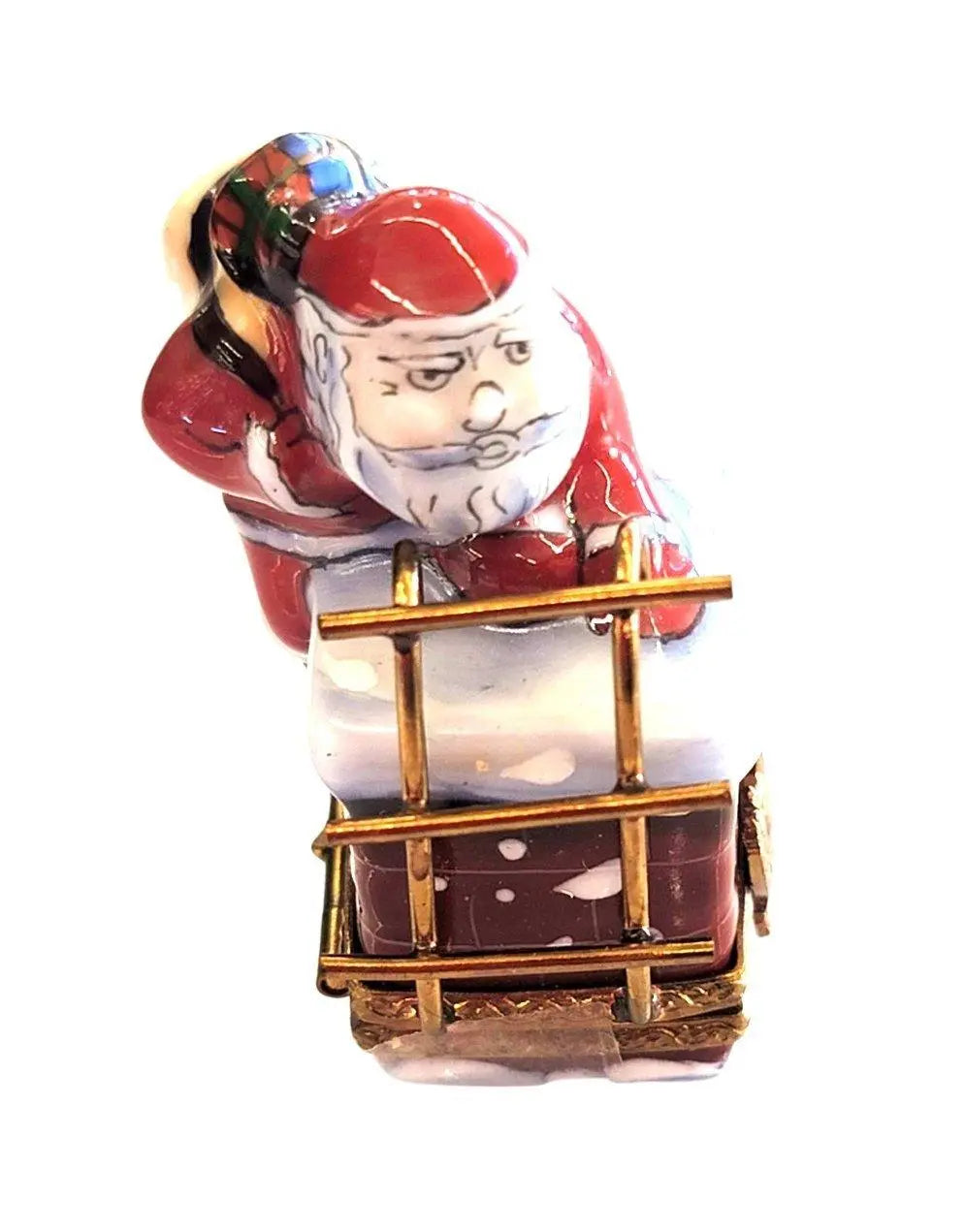 Santa on Chimney Limoges Box Porcelain Limoges santa christmas French Trinket Box