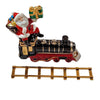 Santa on Train with Brass Track Porcelain Limoges Santa French Trinket Box