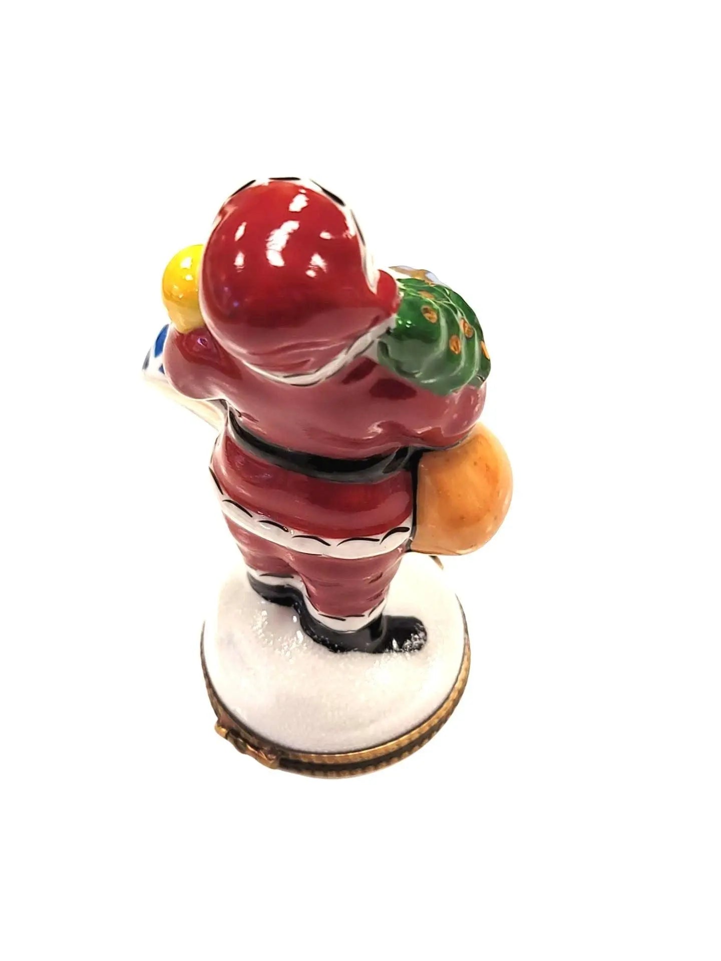 Santa with Gifts and Tree Porcelain Limoges santa christmas French Trinket Box
