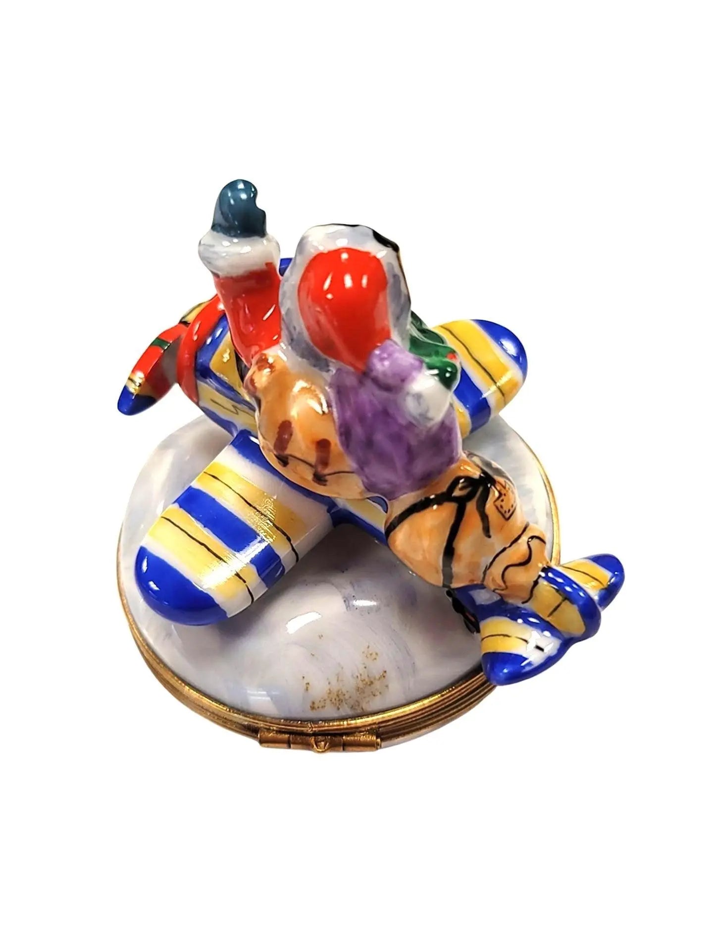 Santa's Joyful Flight Limoges Box Porcelain Limoges santa christmas French Trinket Box