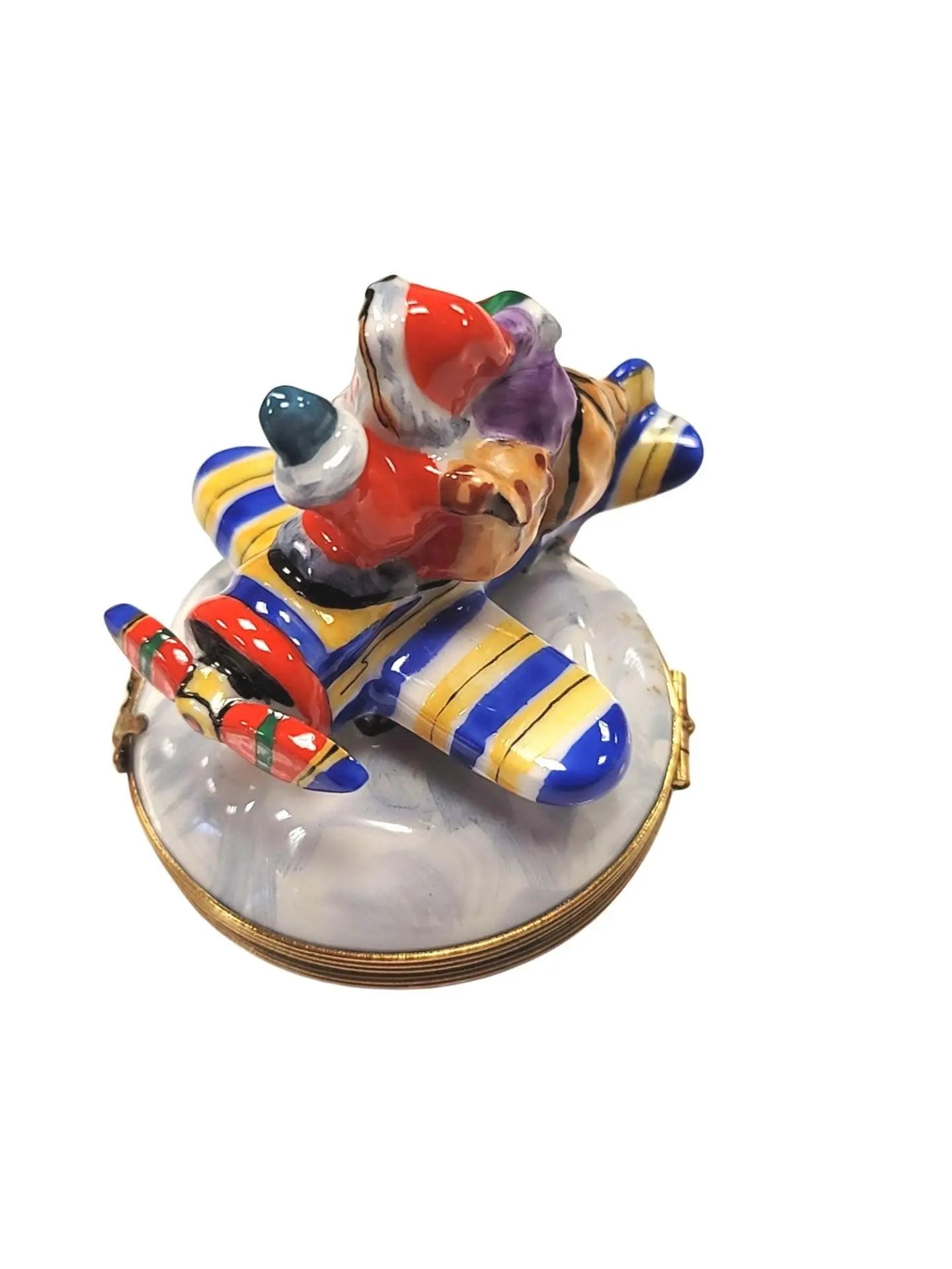 Santa's Joyful Flight Limoges Box Porcelain Limoges santa christmas French Trinket Box