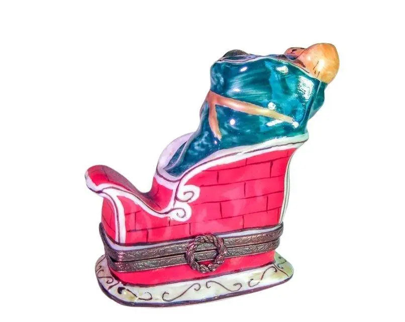 Santas Sleigh w toys Porcelain Limoges santa christmas French Trinket Box