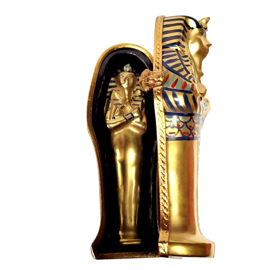 Sarcophagus with Mummy Porcelain Limoges travel world French Trinket Box