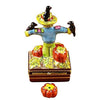 Scarecrow Porcelain Limoges thanksgiving farm halloween fall French Trinket Box