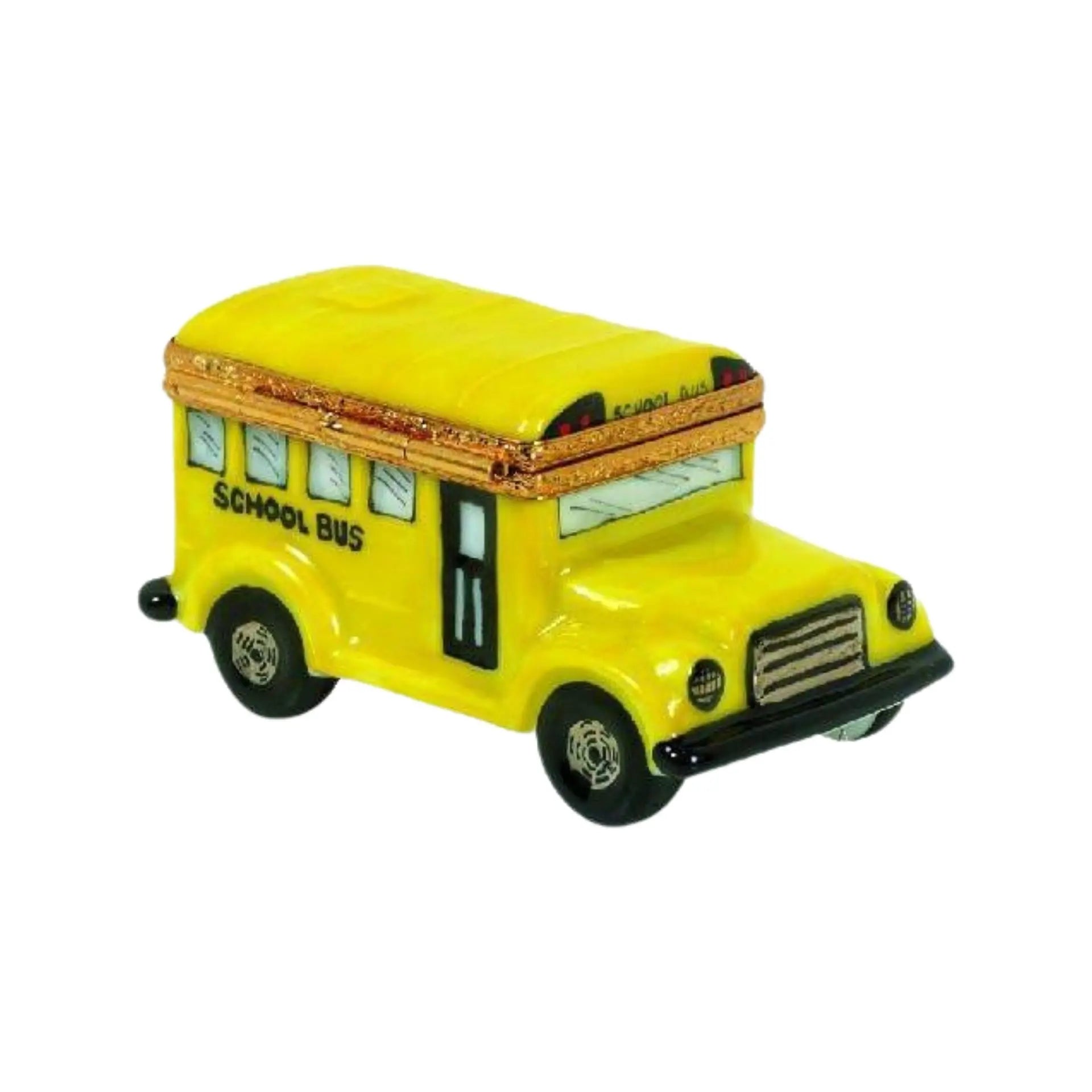 School Bus Porcelain Limoges professional French Trinket Box