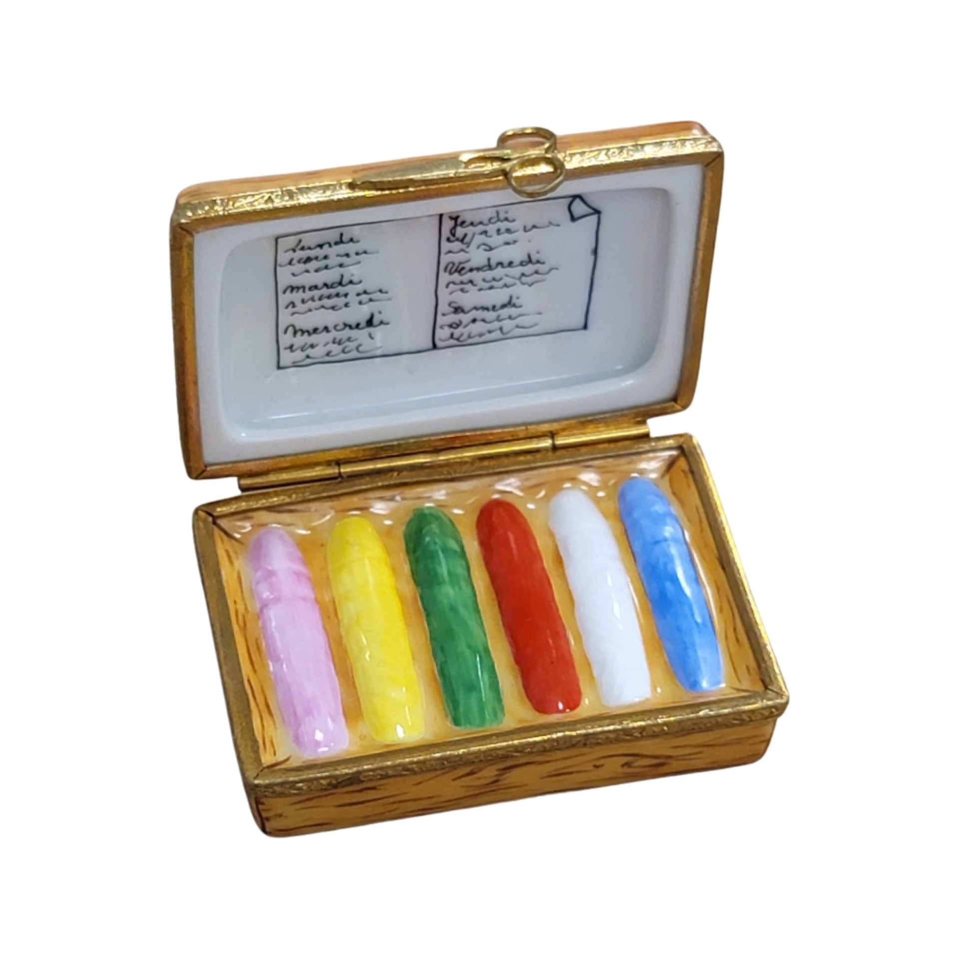 Charming School Chalk Board Box Porcelain Limoges professional kids baby French Trinket Box